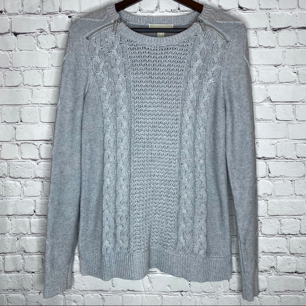 Michael Kors Women’s Gray Cable Knitted Sweater M